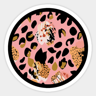 Modern abstract rose and leopard texture Sticker